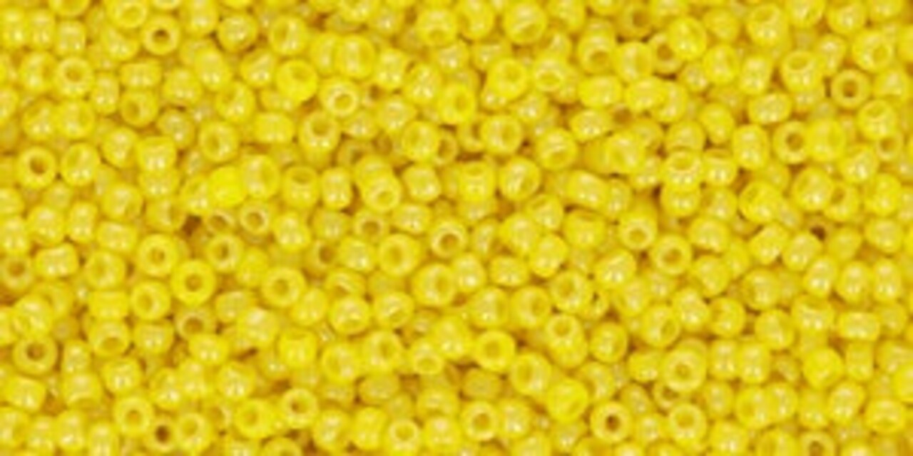 Toho 11/0 Round Japanese Seed Bead, Opaque Sunshine Yellow Luster, 13 grams
